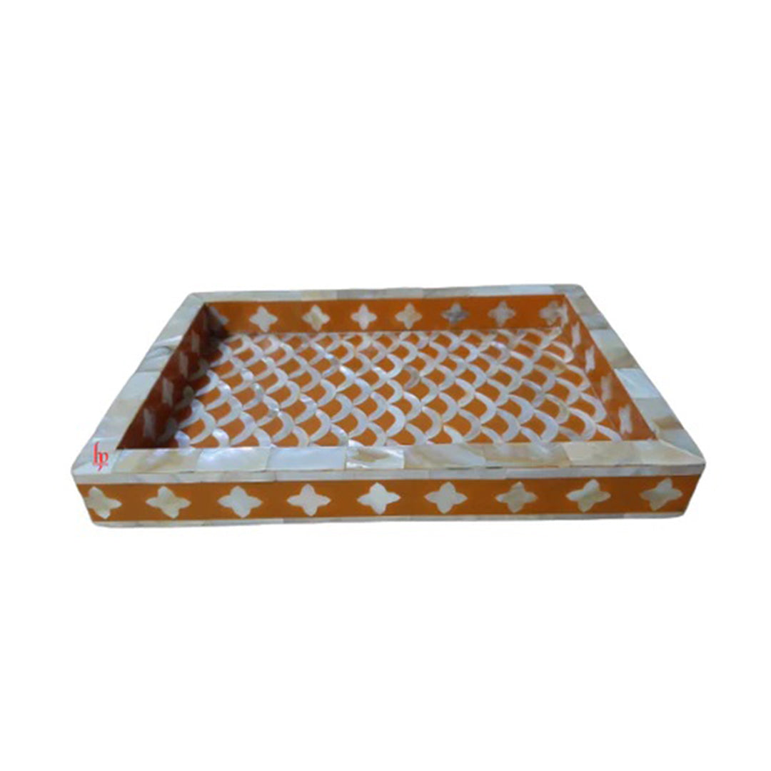 Handmade Mother of Pearl Fish Scale Tray Perfect Home Décor
