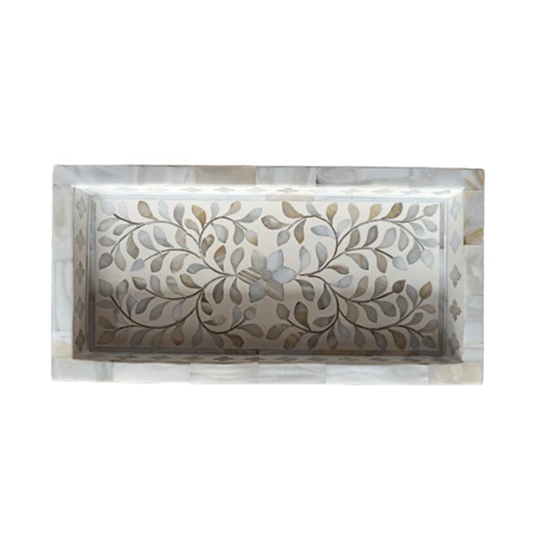 Handmade Mother of pearl inlay tray decorative serving tray beautifully crafted for home decor