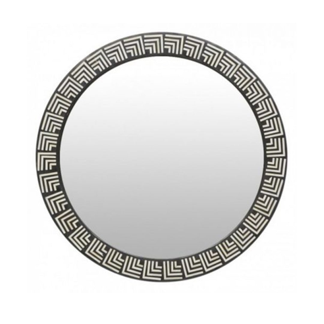 Handmade Customized Bone Inlay Round Mirror Frame