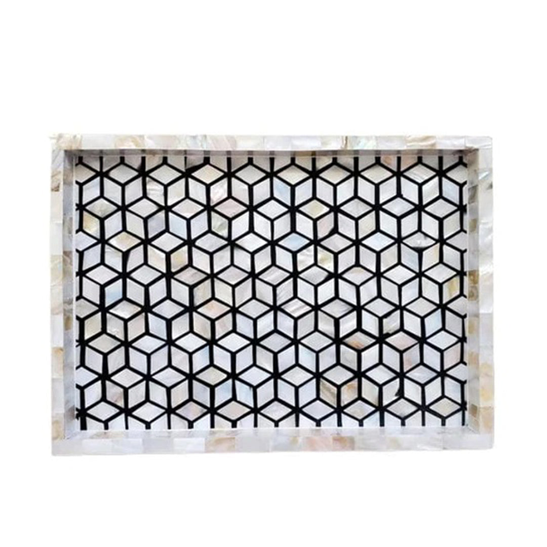 Handmade Customized Mother of Pearl rectangular Serving Tray