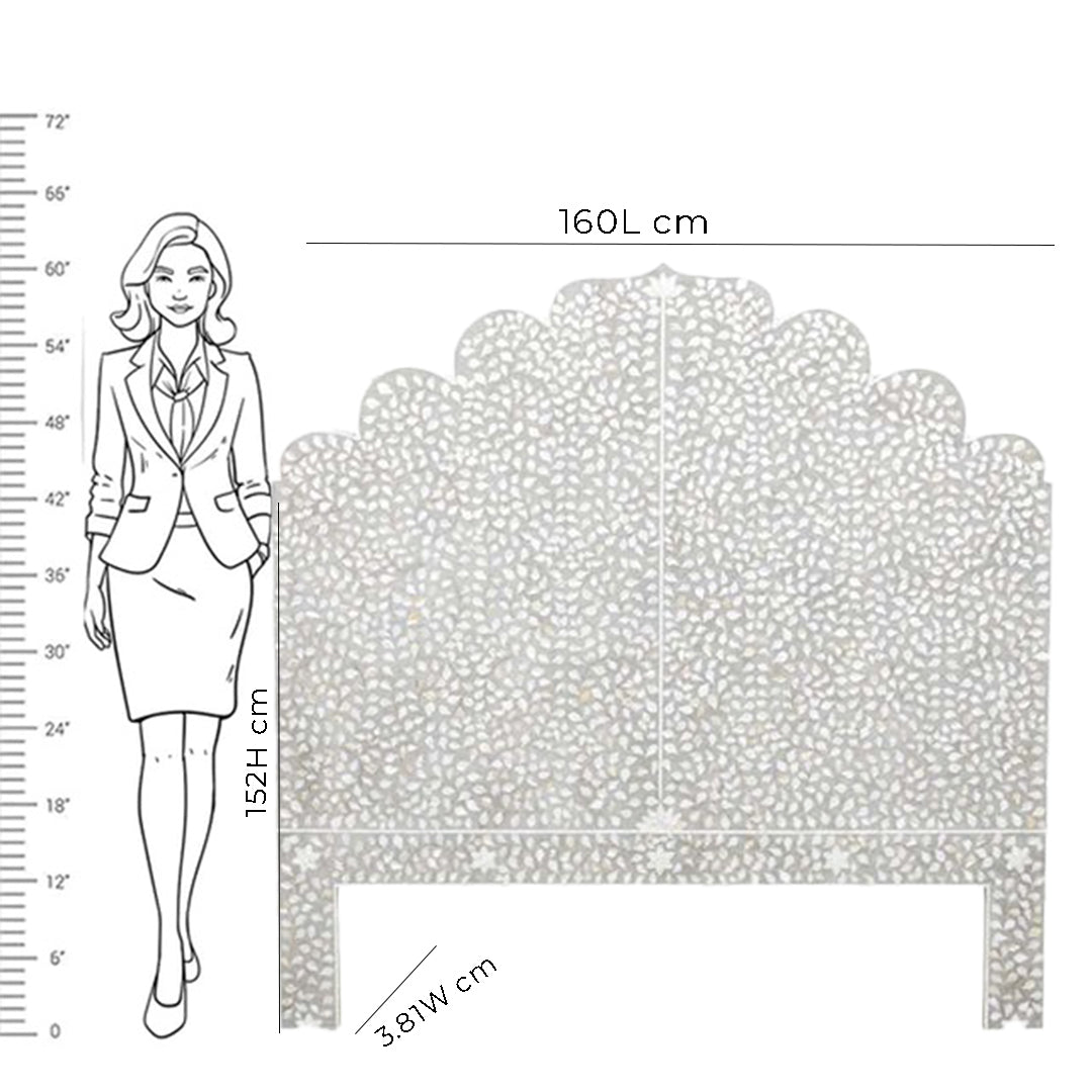 Handmade Customized Mother of Pearl Floral Pattern Bedhead Best For Home