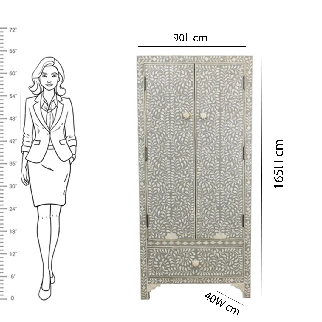 Personalized Handmade Bone Inlay Antique Floral Wardrobes Best For Home