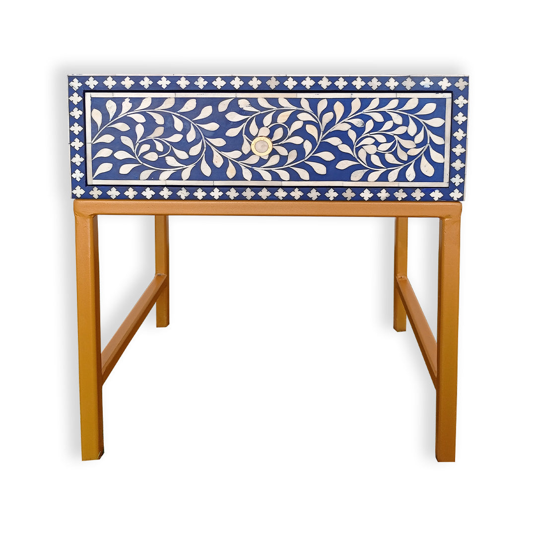 Personalized Bone Inlay Bedside Table /Home Decor Purpose/ Attractive Floral /Design Beautifully Crafted Bedside Table