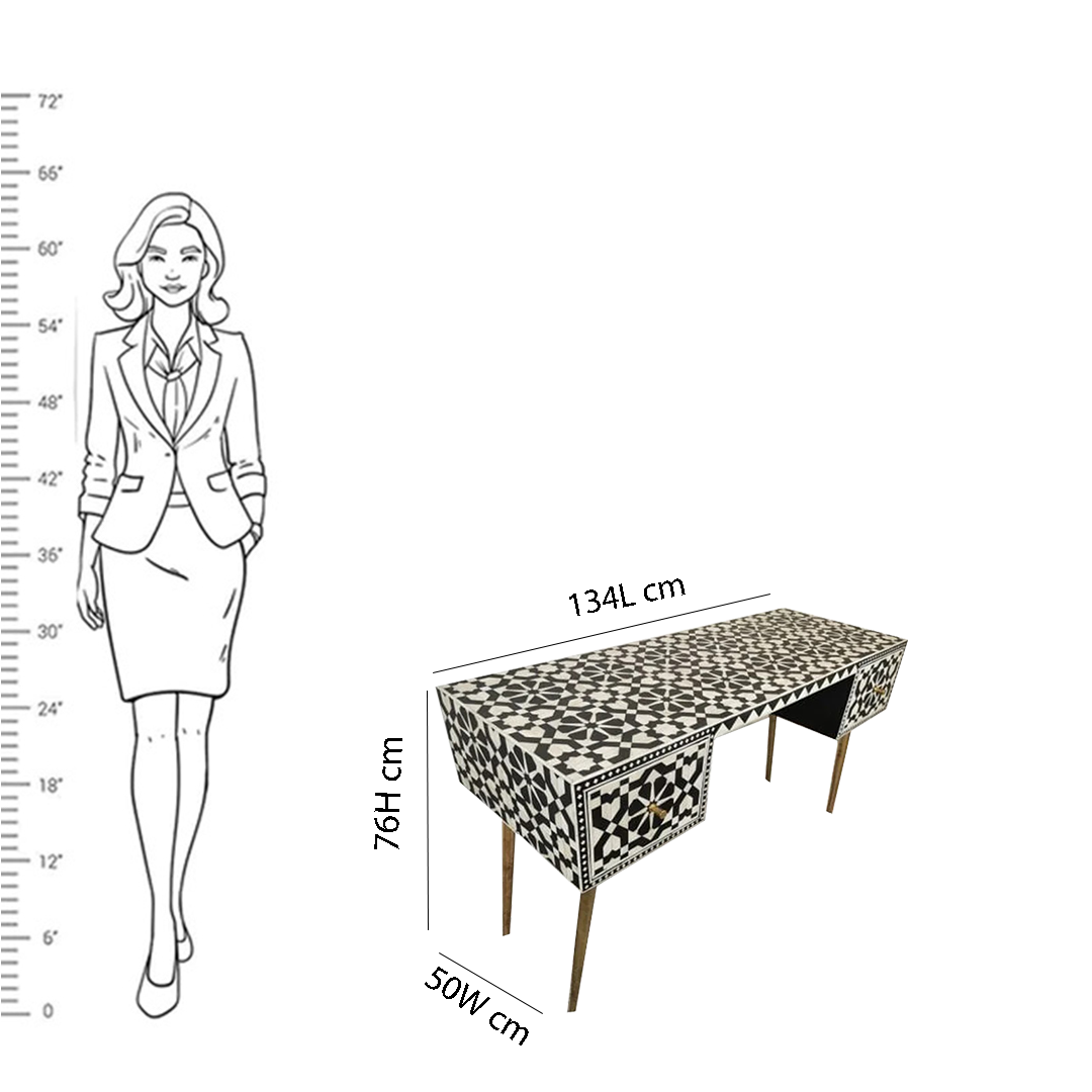 Customized Handmade Bone Inlay Moroccan Pattern Console Table