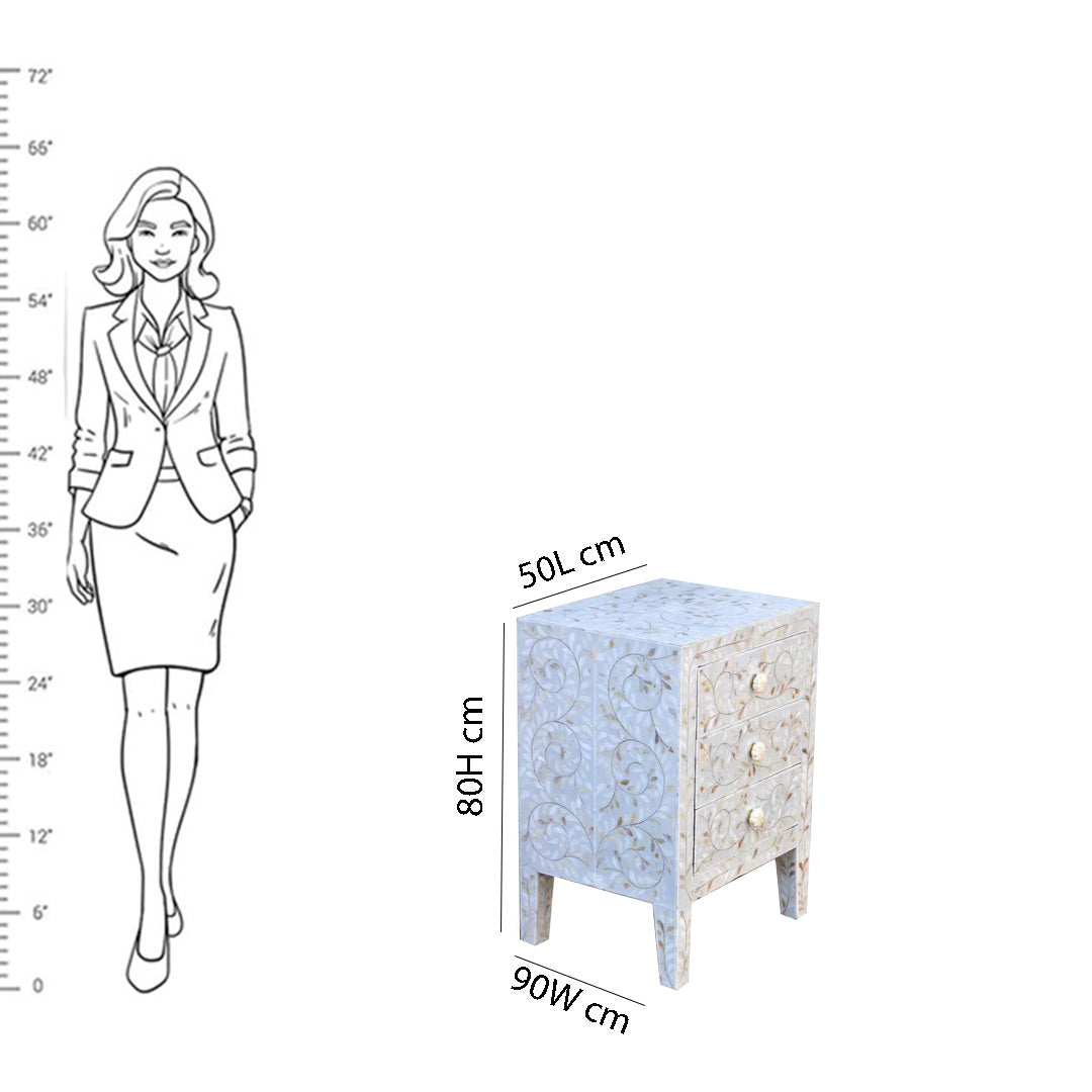 Personalized Mother Of Pearl Inlay Bedside Table Home Decor Purpose Attractive Design Beautifully Crafted Bedside Table