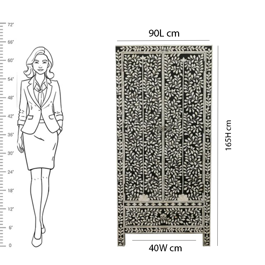 Personalized Handmade Bone Inlay Antique Floral Wardrobes Best For Home