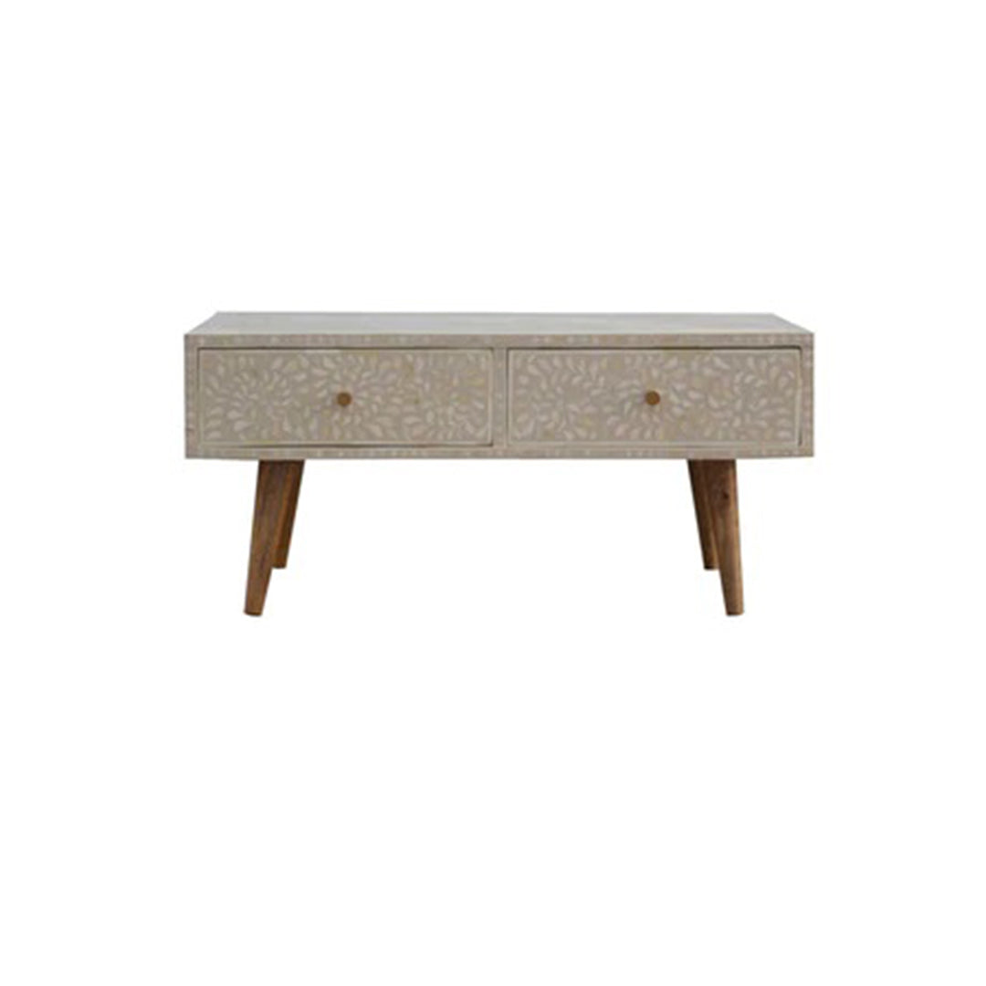 Handmade Bone Inlay Rectangle Coffee Table Customized Center Table
