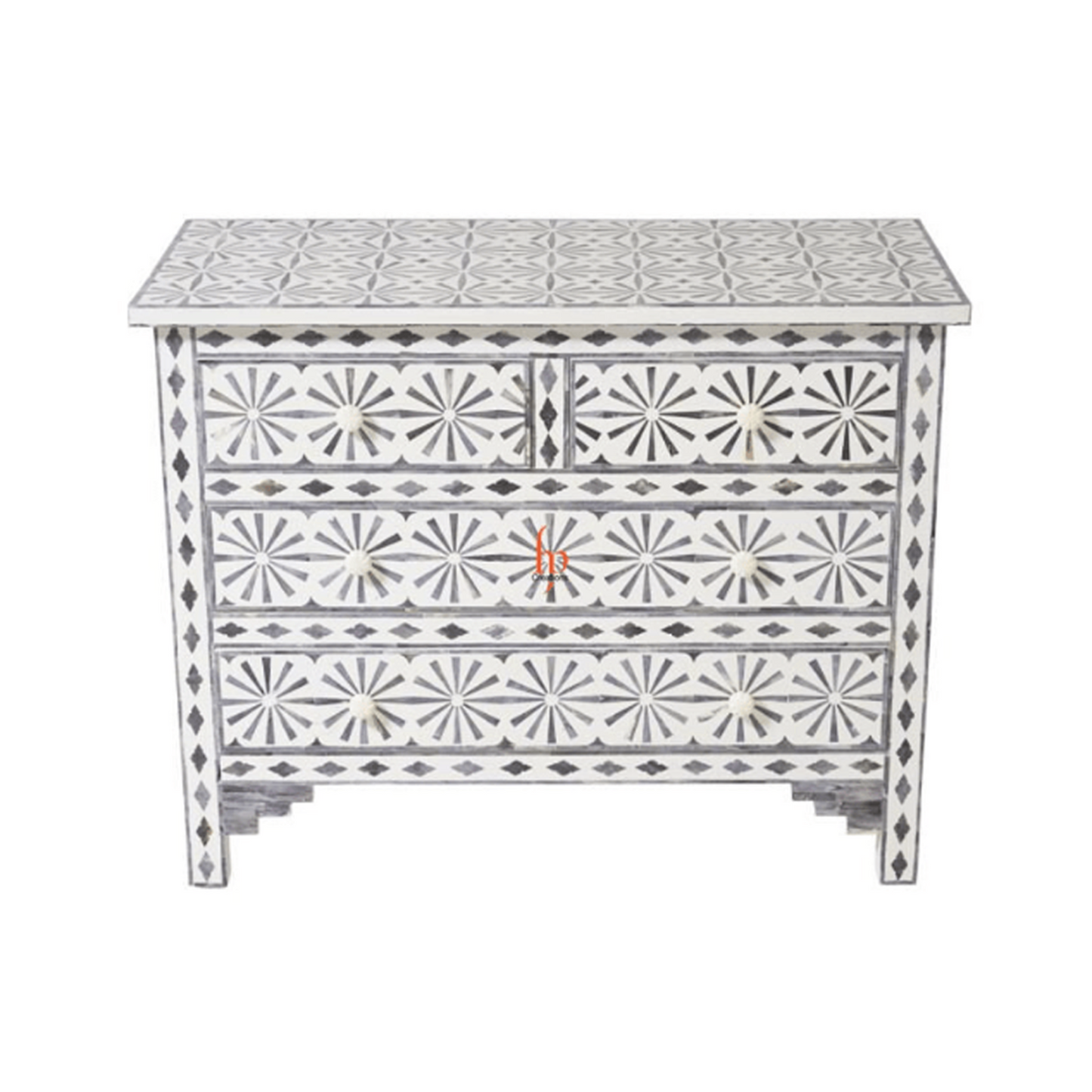 Personalized Bone Inlay Chest Of 4 Drawer is Perfect For Bedroom Living room or Entryway Decor