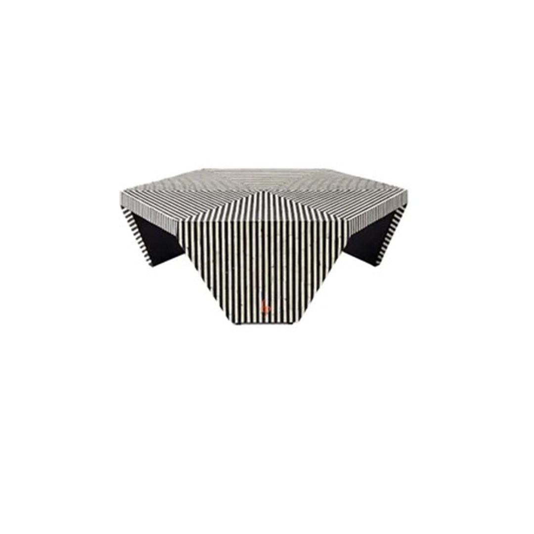 Handmade Customized Bone Inlay Zebra Pattern Coffee Table