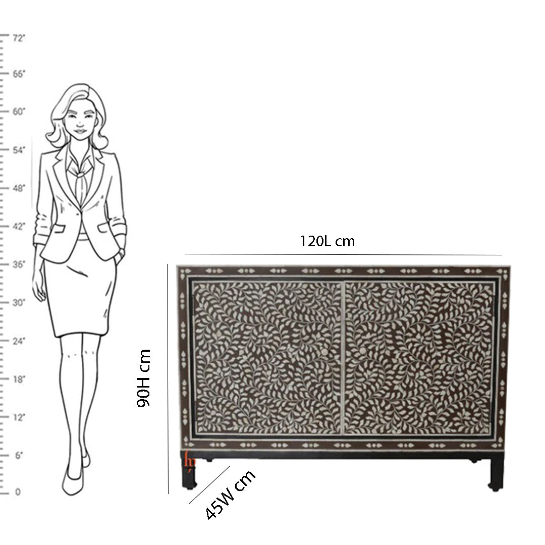 Bone Inlay Big Sideboard Cabinet Beautiful Floral Design Living Room Cabinet Beautiful Handmade Home Decor Inlay Furniture
