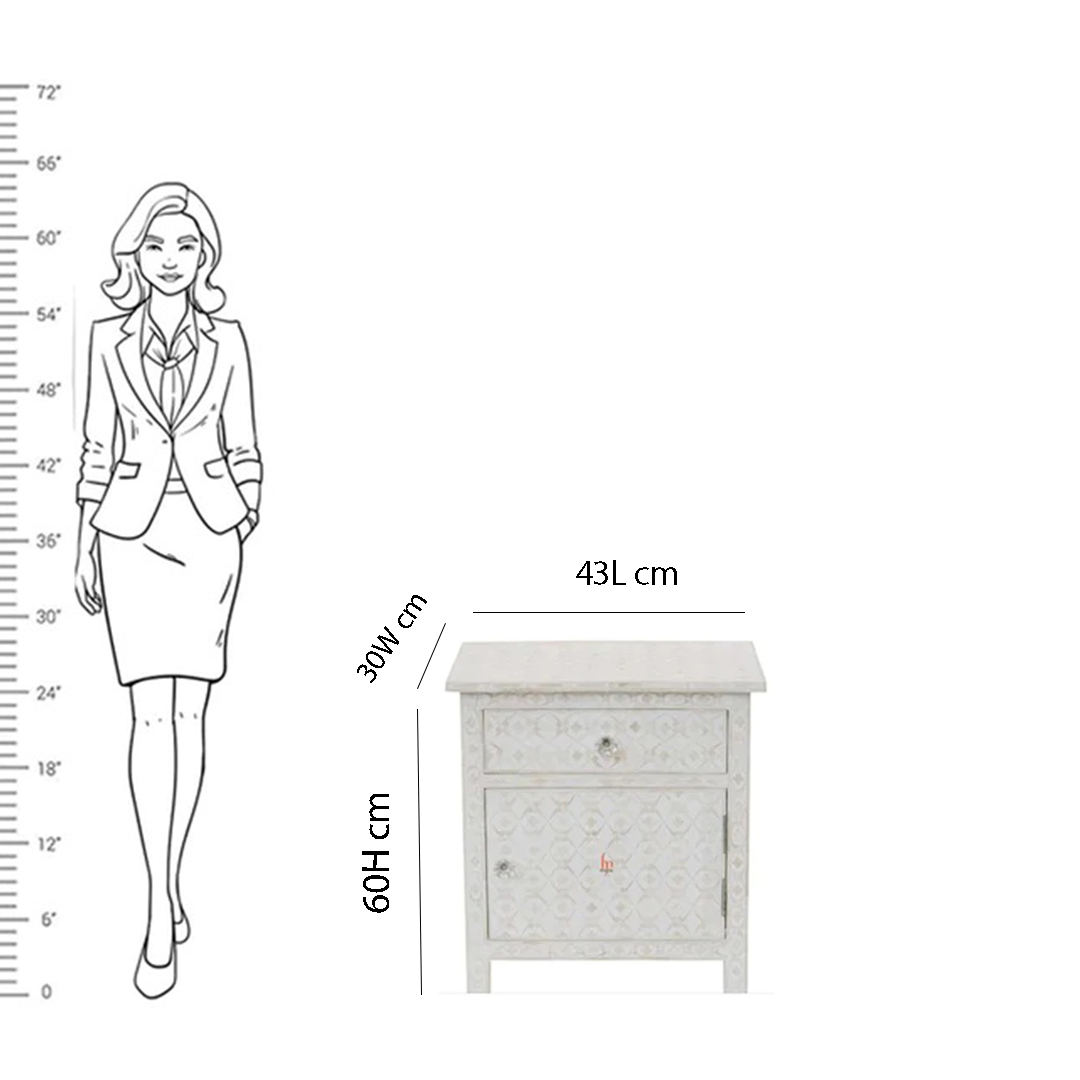Personalized Handmade Bone Inlay Set Of 2 Bedside Tables Home Decor Furniture Attractive Floral Design Entrance Tables