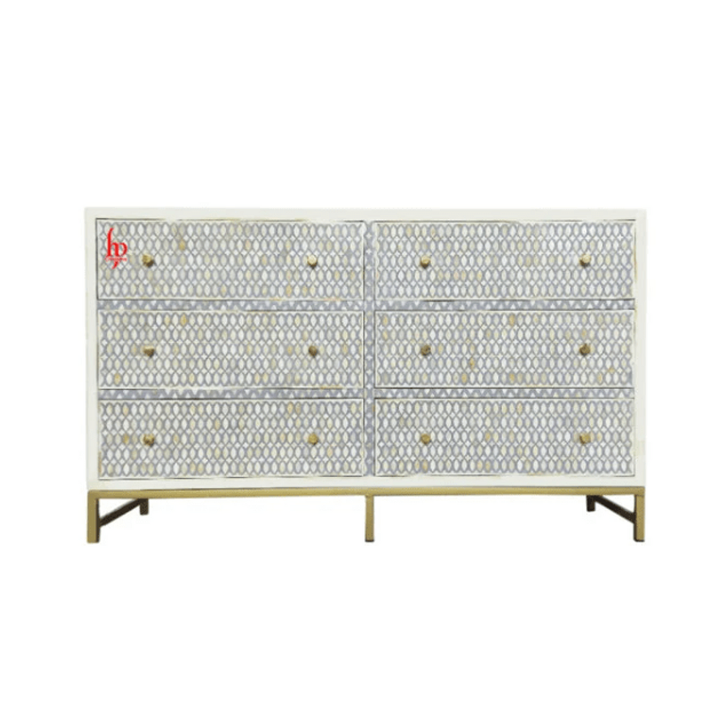 Bone Inlay Chest Of 6 Drawers Antique Diamond Design Indian Handmade Furniture Bone Inlay Dresser Cabinet