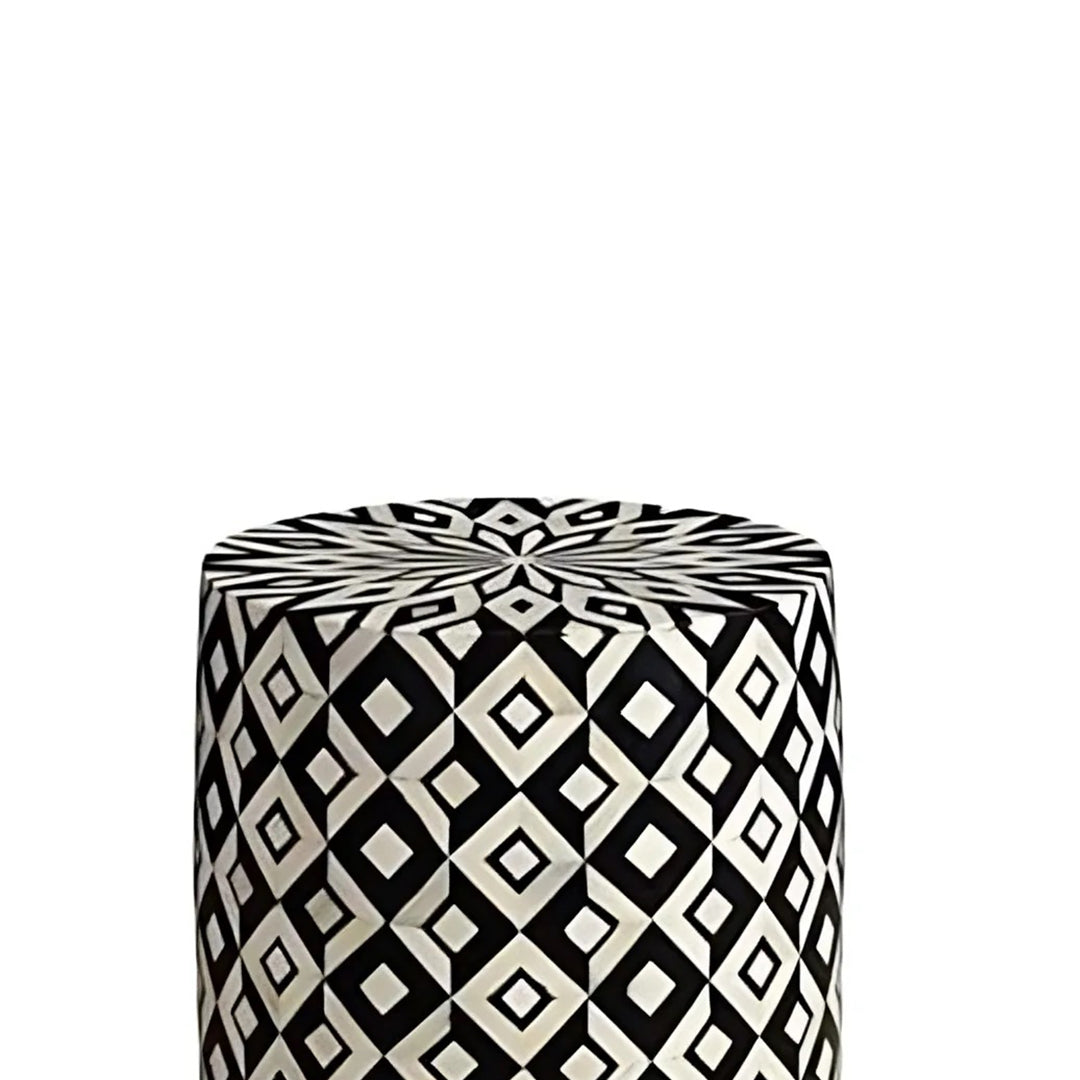 Personalized Bone Inlay Round Stool Home Decor Furniture Beautifully Attractive Look Side Table Dinning Stool Classic Vintage Furniture