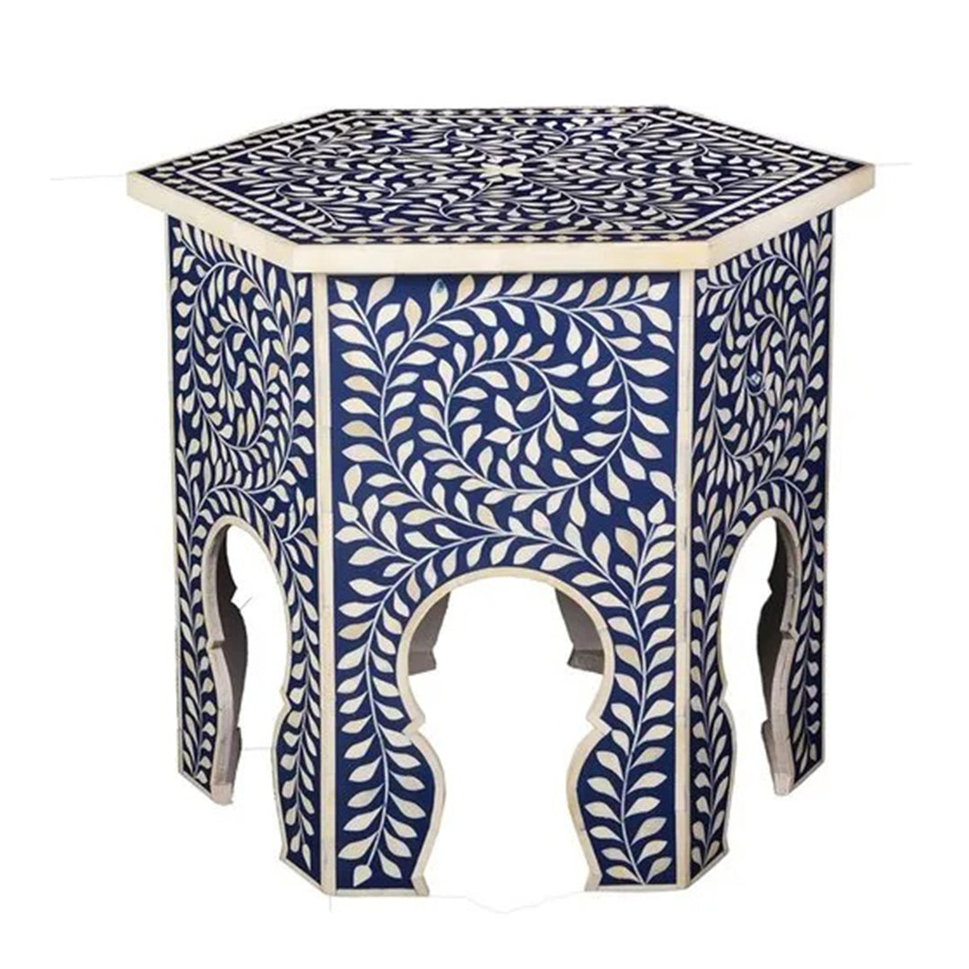 Handmade Bone Inlay Modern Antique Floral Design Stool Home Decor Furniture Beautifully Design Classic Vintage Furniture