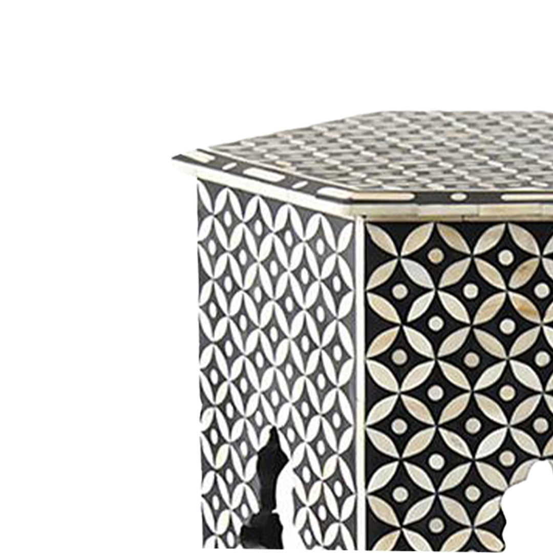 Handmade Bone Inlay Modern Antique Floral Design Stool Home Decor Furniture Beautifully Design Classic Vintage Furniture