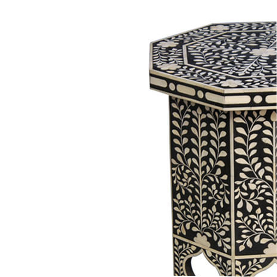 Handmade Bone Inlay Modern Antique Floral Design Stool Home Decor Furniture Beautifully Design Classic Vintage Furniture