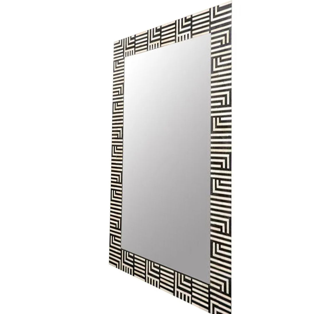 Personalized Handmade Bone Inlay Square Shaped Floral Mirror Frame Vintage Look Wall Mirror Traditional Decor Mirror Frame