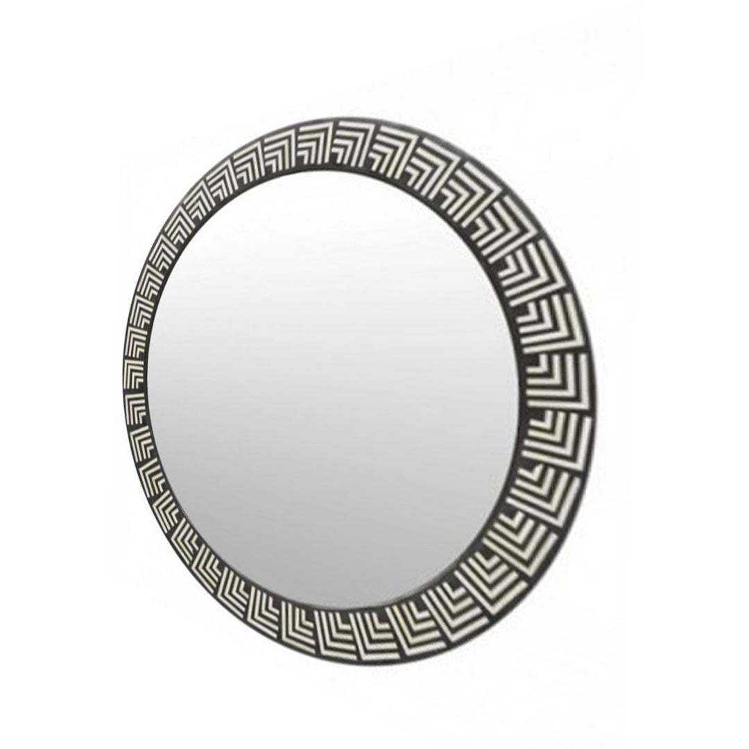 Handmade Customized Bone Inlay Round Mirror Frame