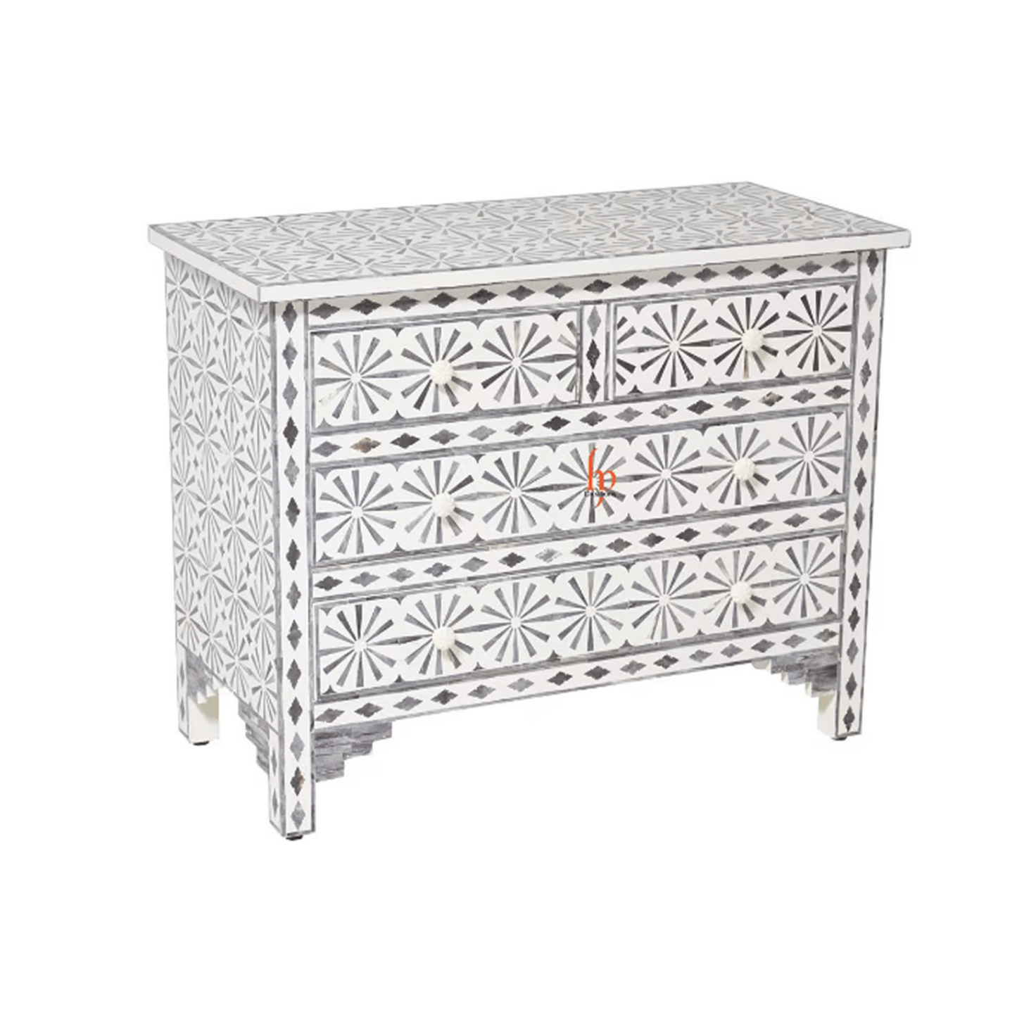Personalized Bone Inlay Chest Of 4 Drawer is Perfect For Bedroom Living room or Entryway Decor