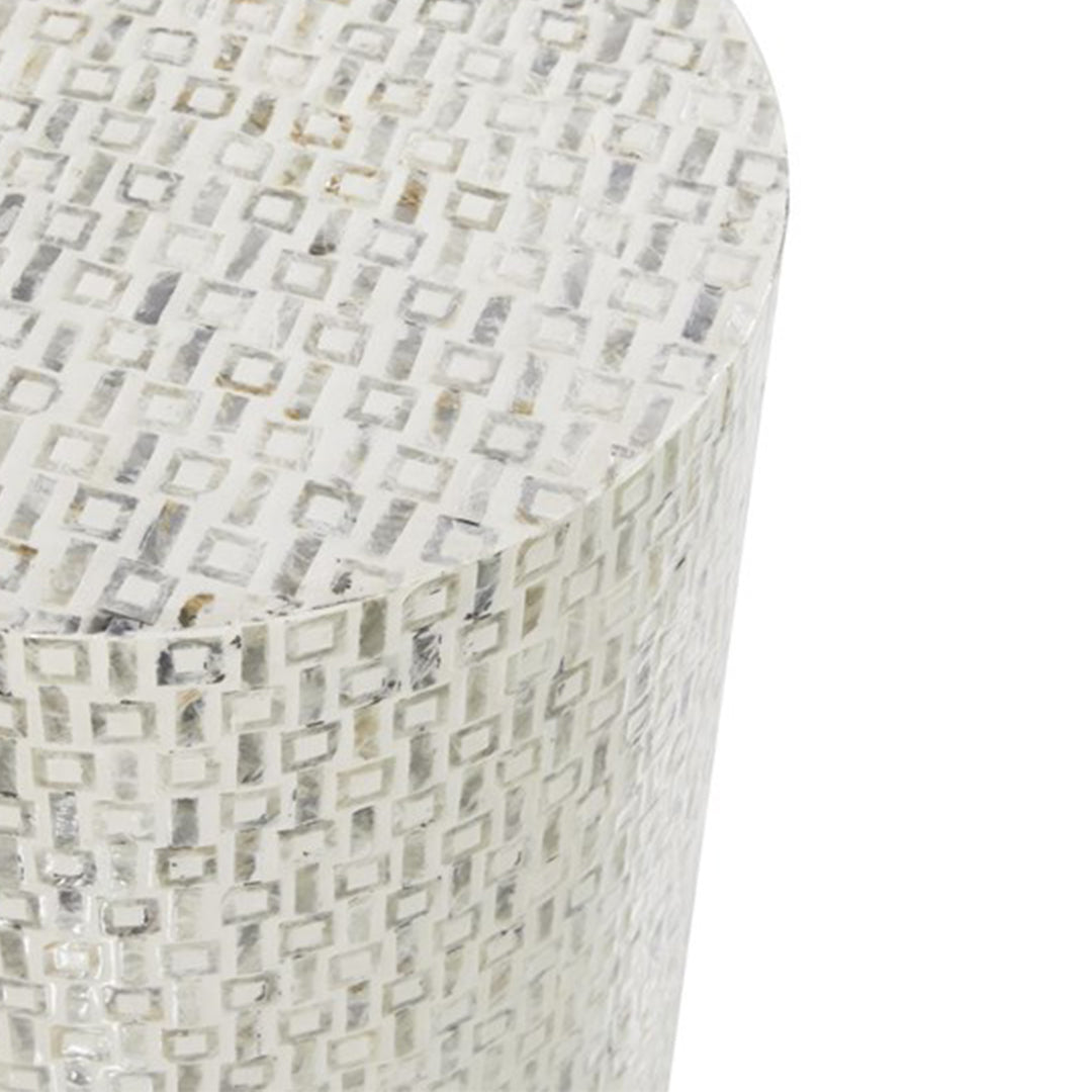 Handmade Customized Mother of Pearl Round Stool