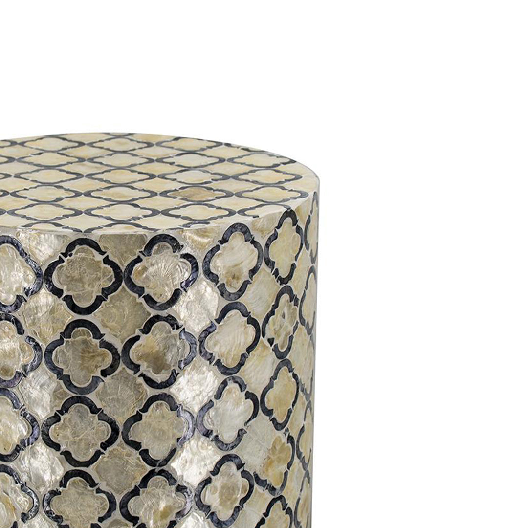 Handmade Customized Mother of Pearl Round Stool