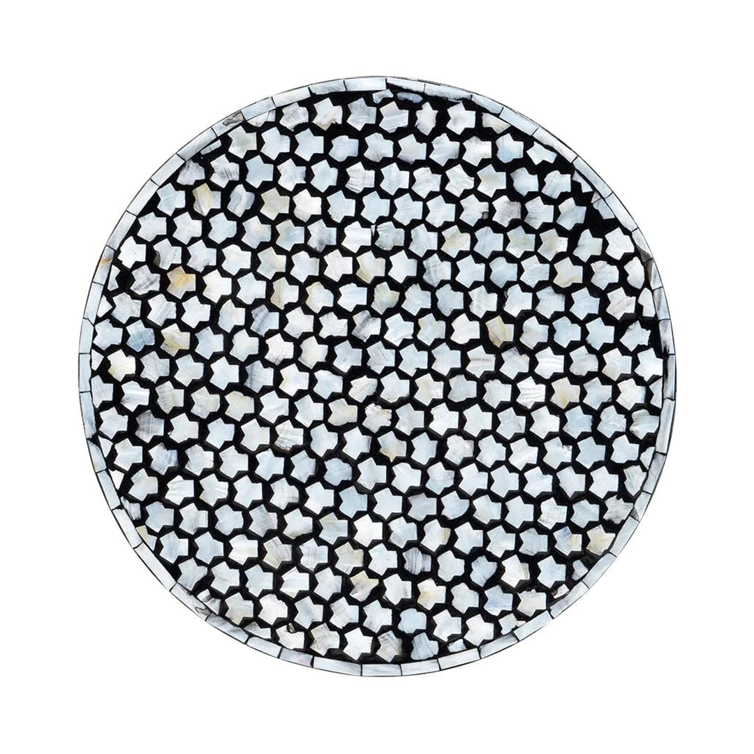 Handmade Customized Mother of Pearl Round Stool