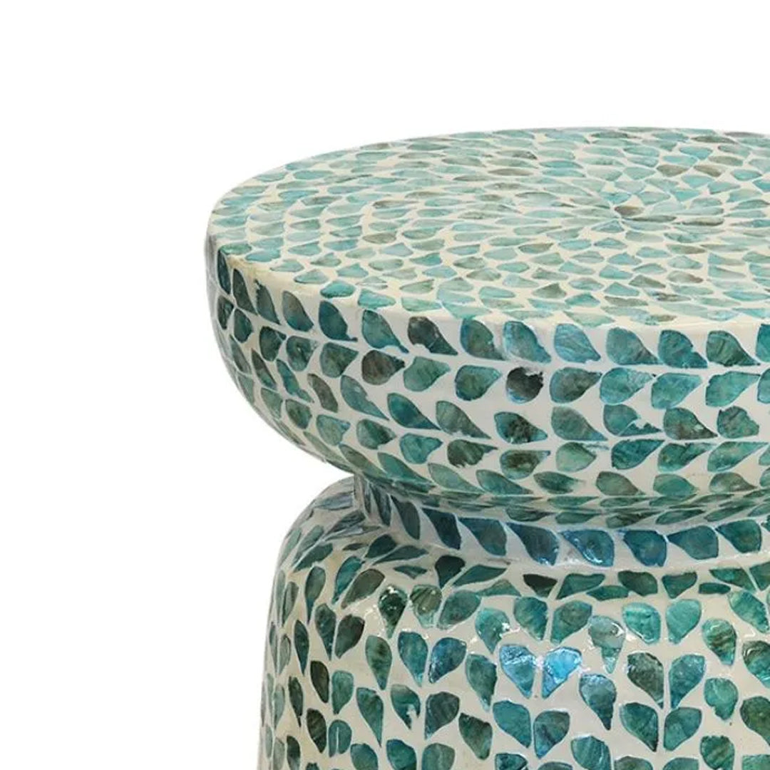 andmade Mother of Pearl Stool Beautifully Crafted Home Decor Furniture Classic Vintage Look Attractive Living Room Stool