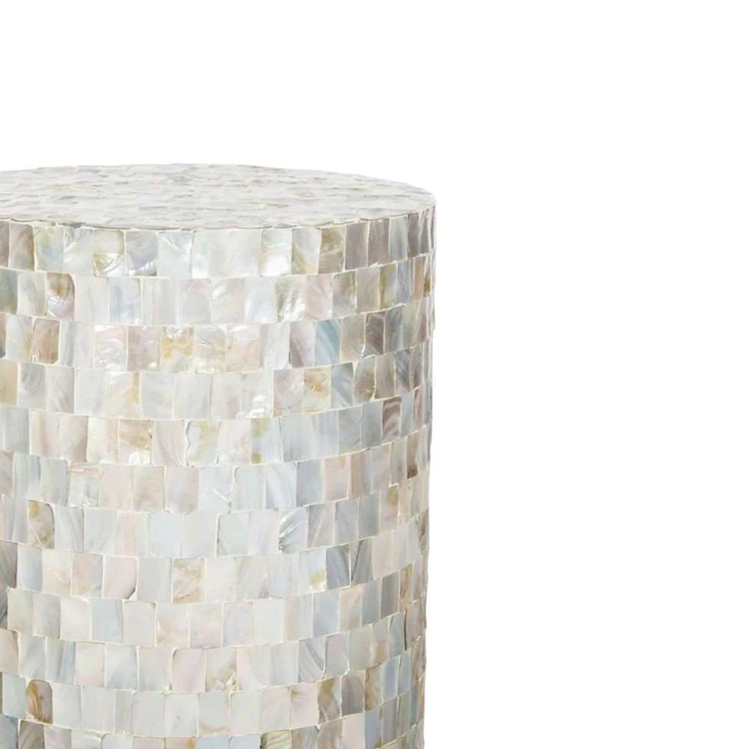 Handmade Customized Mother of Pearl Round Stool