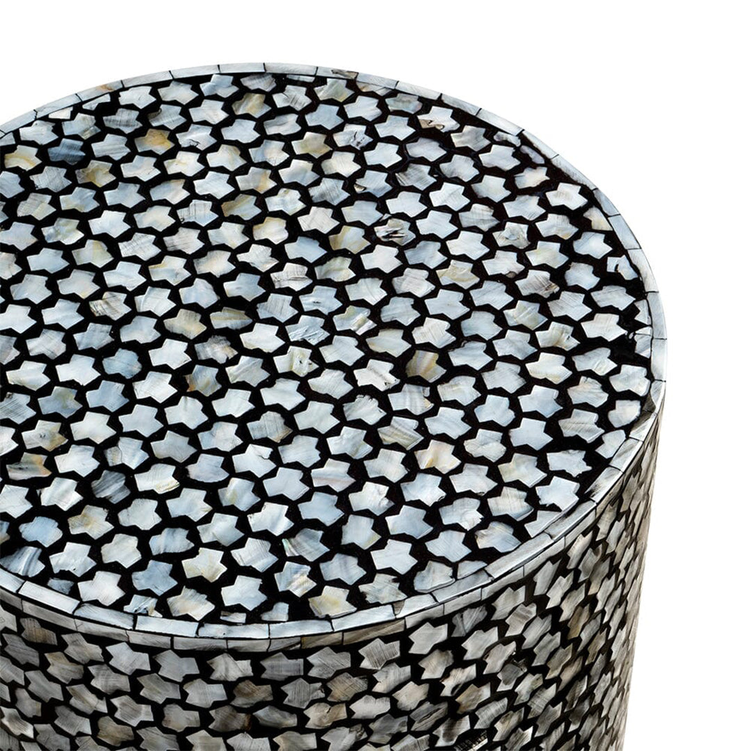 Handmade Customized Mother of Pearl Round Stool