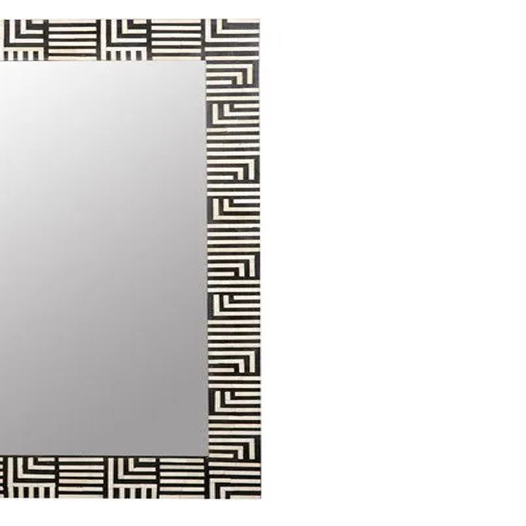 Personalized Handmade Bone Inlay Square Shaped Floral Mirror Frame Vintage Look Wall Mirror Traditional Decor Mirror Frame