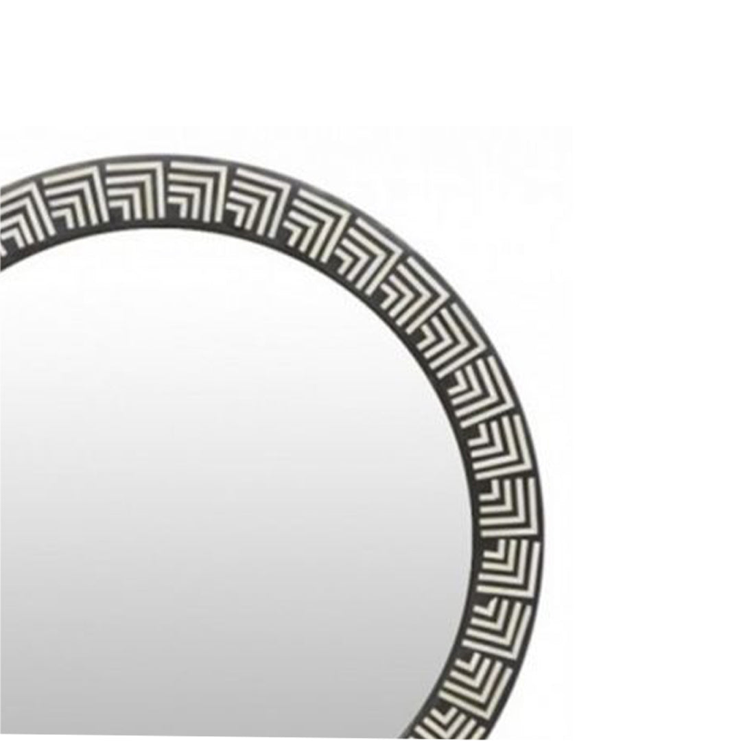 Handmade Customized Bone Inlay Round Mirror Frame