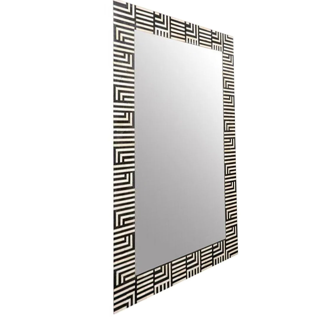 Personalized Handmade Bone Inlay Square Shaped Floral Mirror Frame Vintage Look Wall Mirror Traditional Decor Mirror Frame