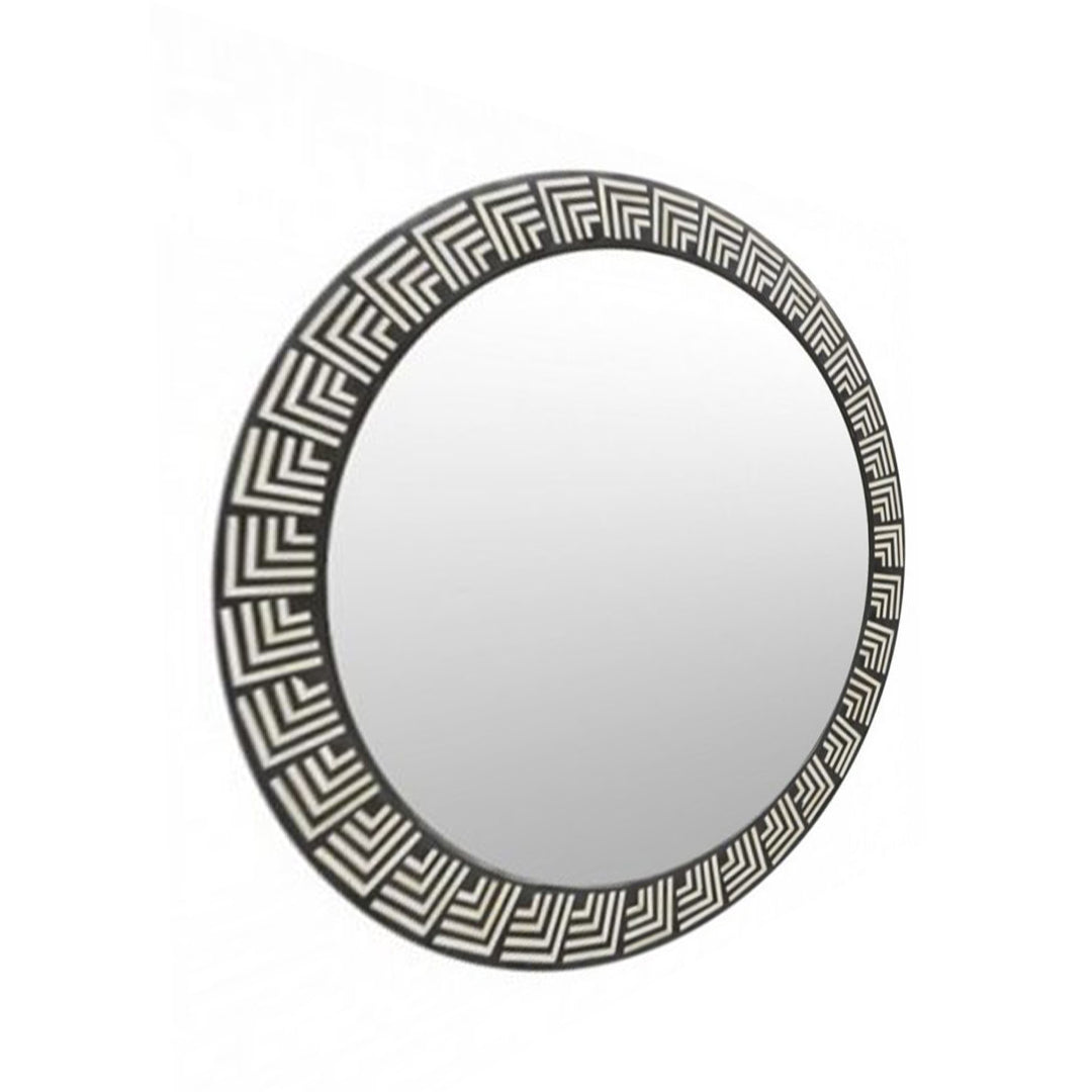 Handmade Customized Bone Inlay Round Mirror Frame