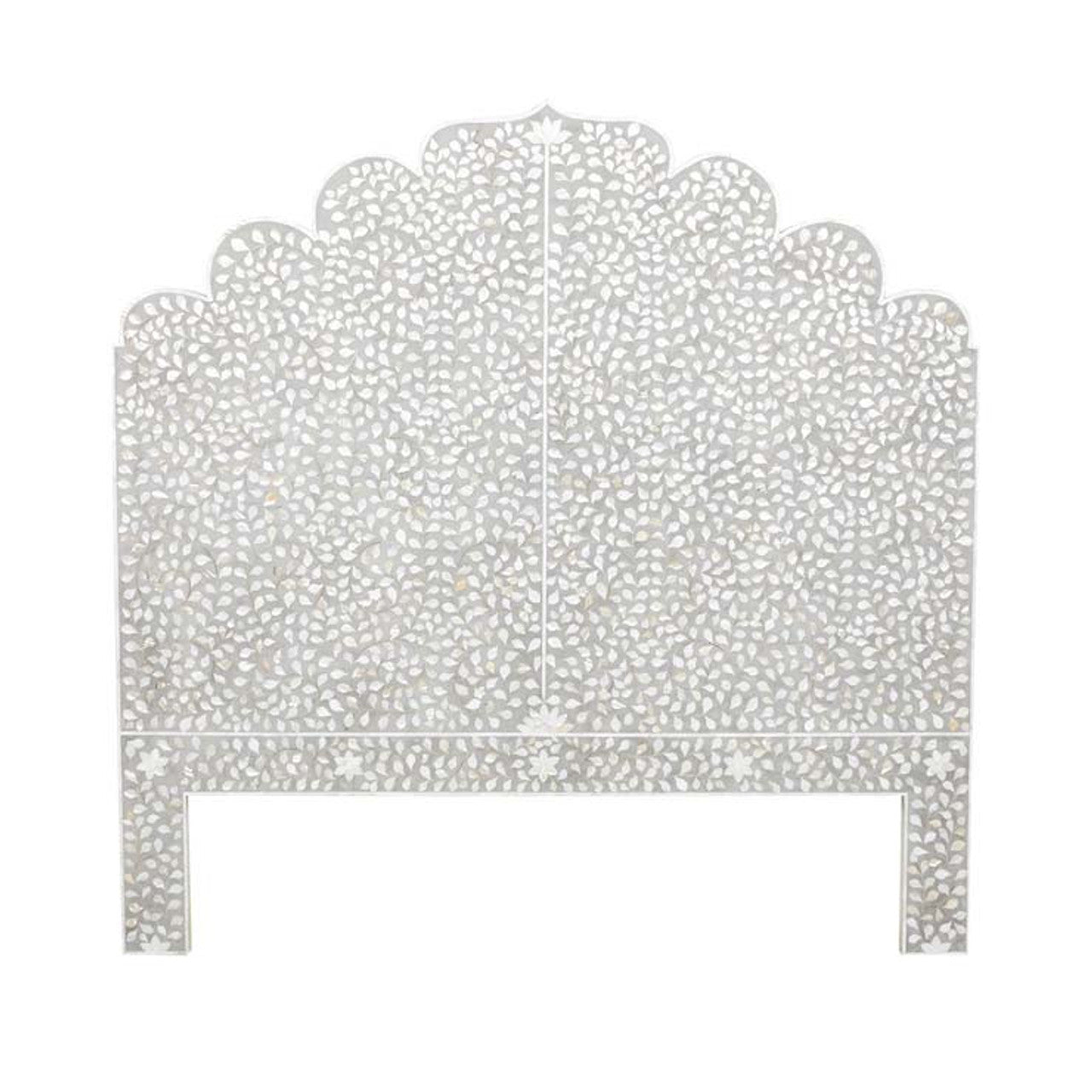 Handmade Customized Mother of Pearl Floral Pattern Bedhead Best For Home