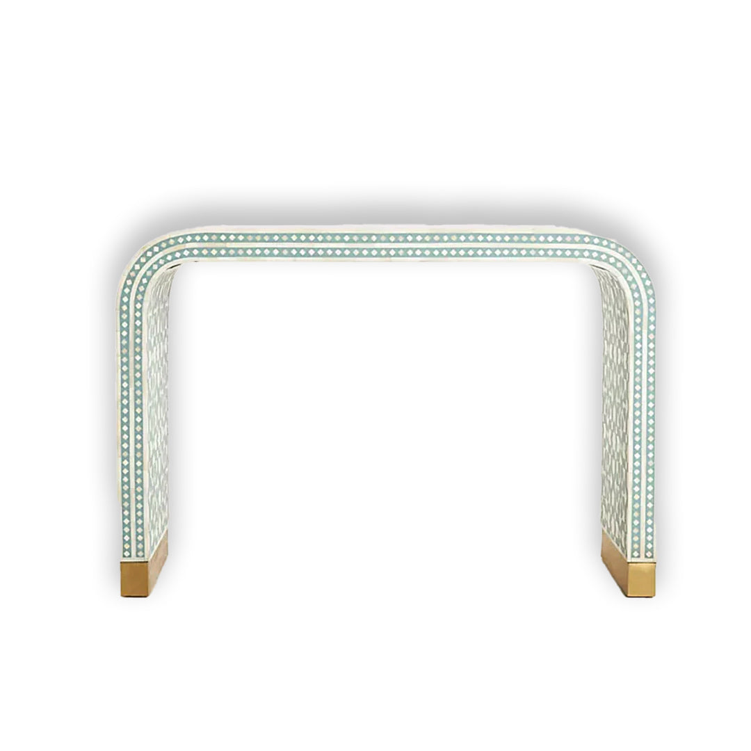 Handmade Customized Bone Inlay Waterfall Console Table/ Moroccon