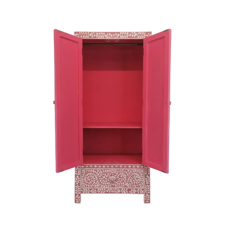 Personalized Handmade Bone Inlay Antique Floral Wardrobes Best For Home