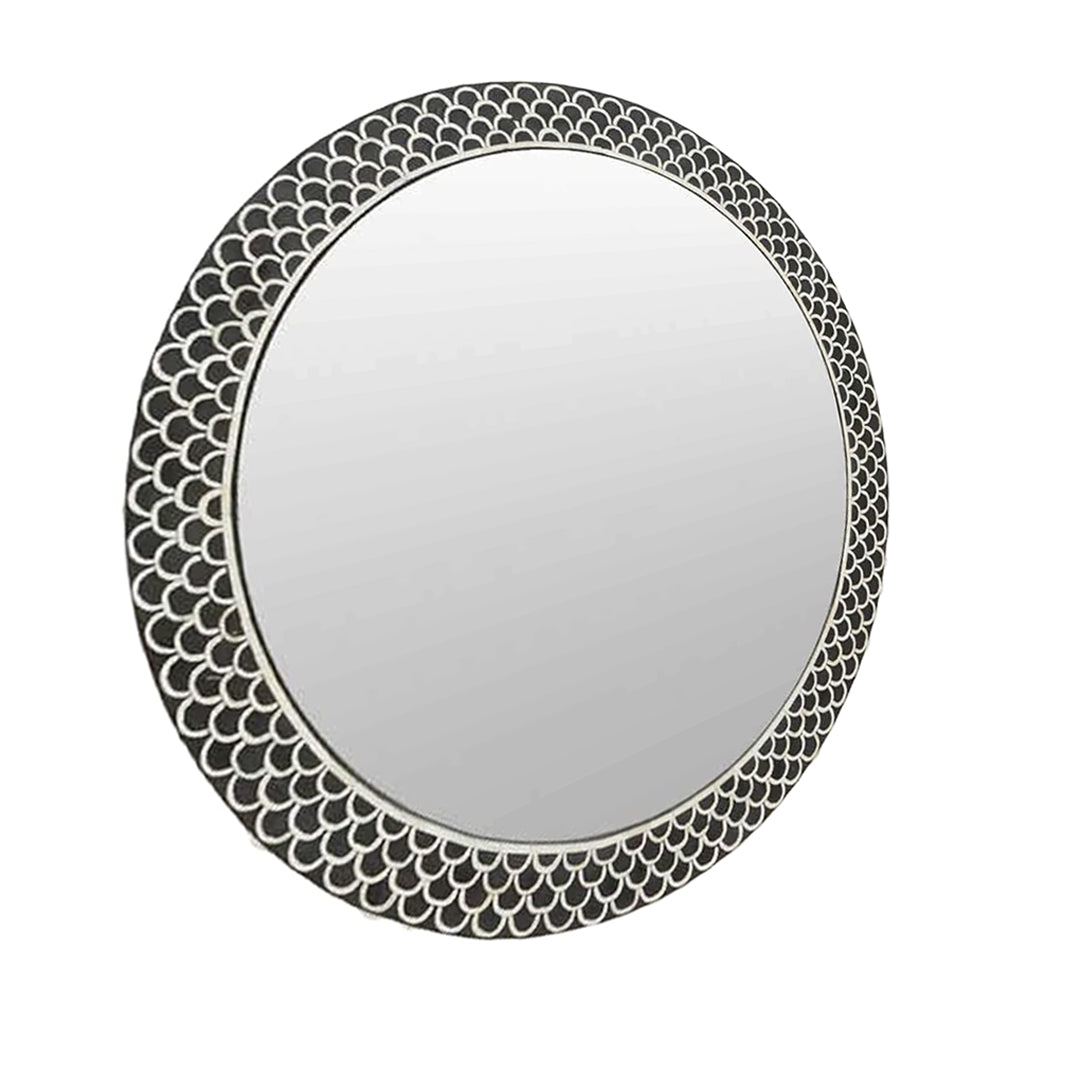 Handmade Customized Bone Inlay Round Mirror Frame