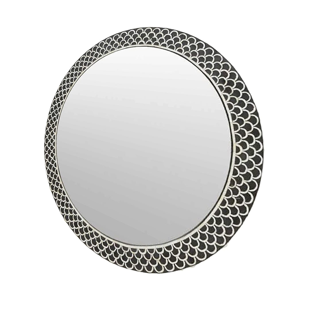 Handmade Customized Bone Inlay Round Mirror Frame