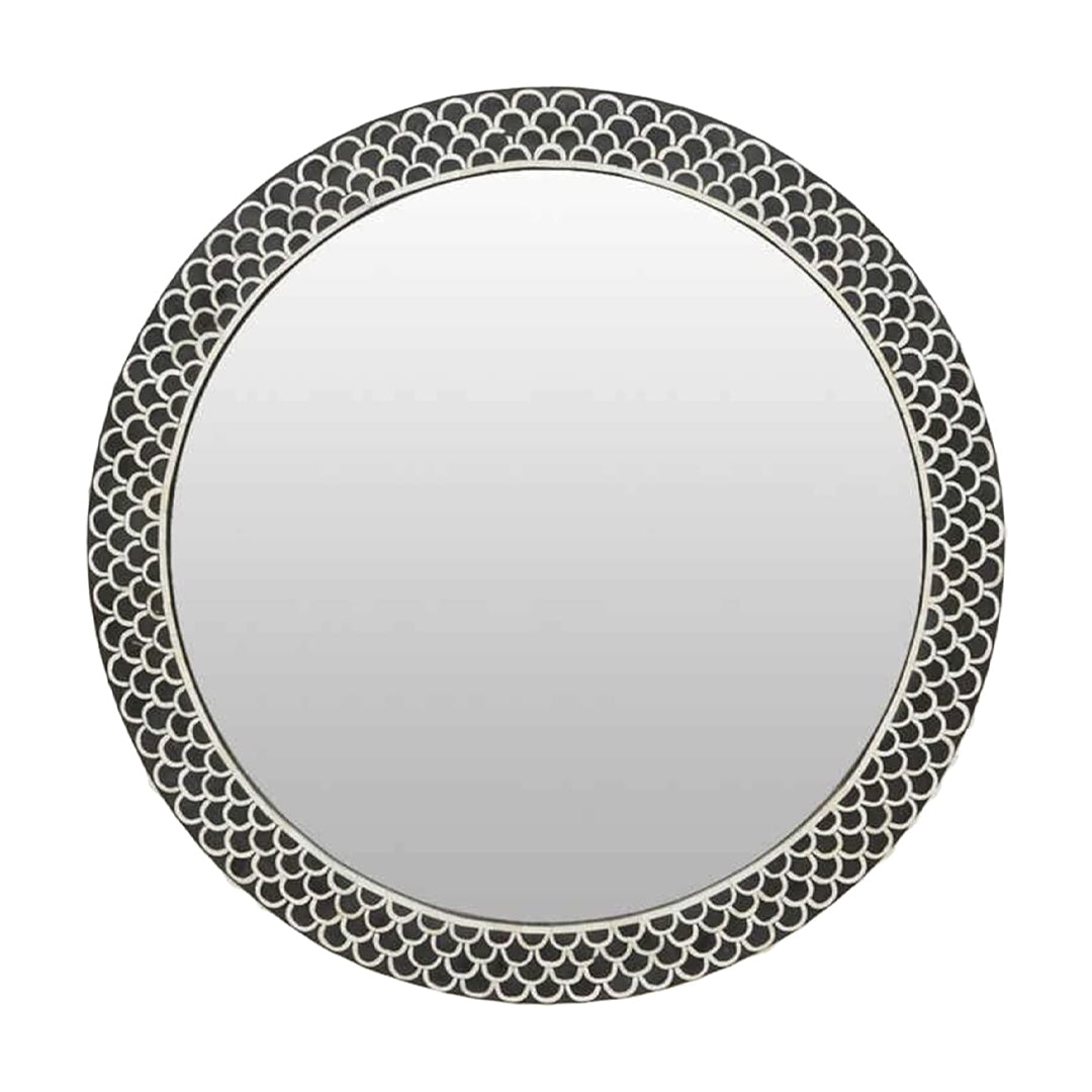 Handmade Customized Bone Inlay Round Mirror Frame