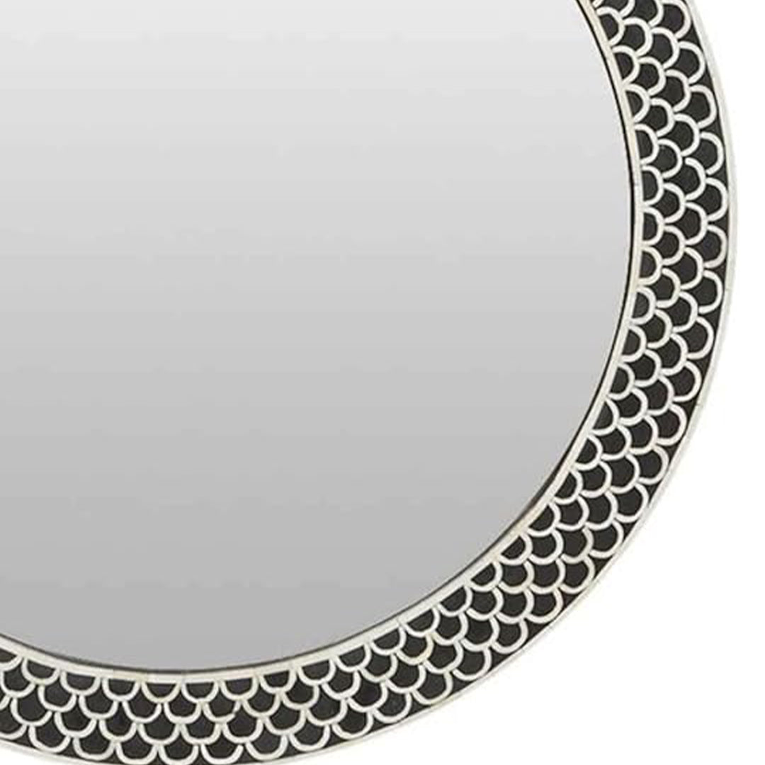 Handmade Customized Bone Inlay Round Mirror Frame
