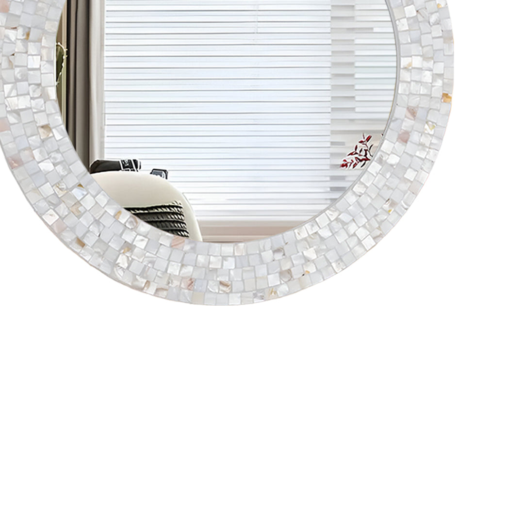 Handmade Mother Of Pearl Inlay Round Mirror Decorative Wall Mirror Frame