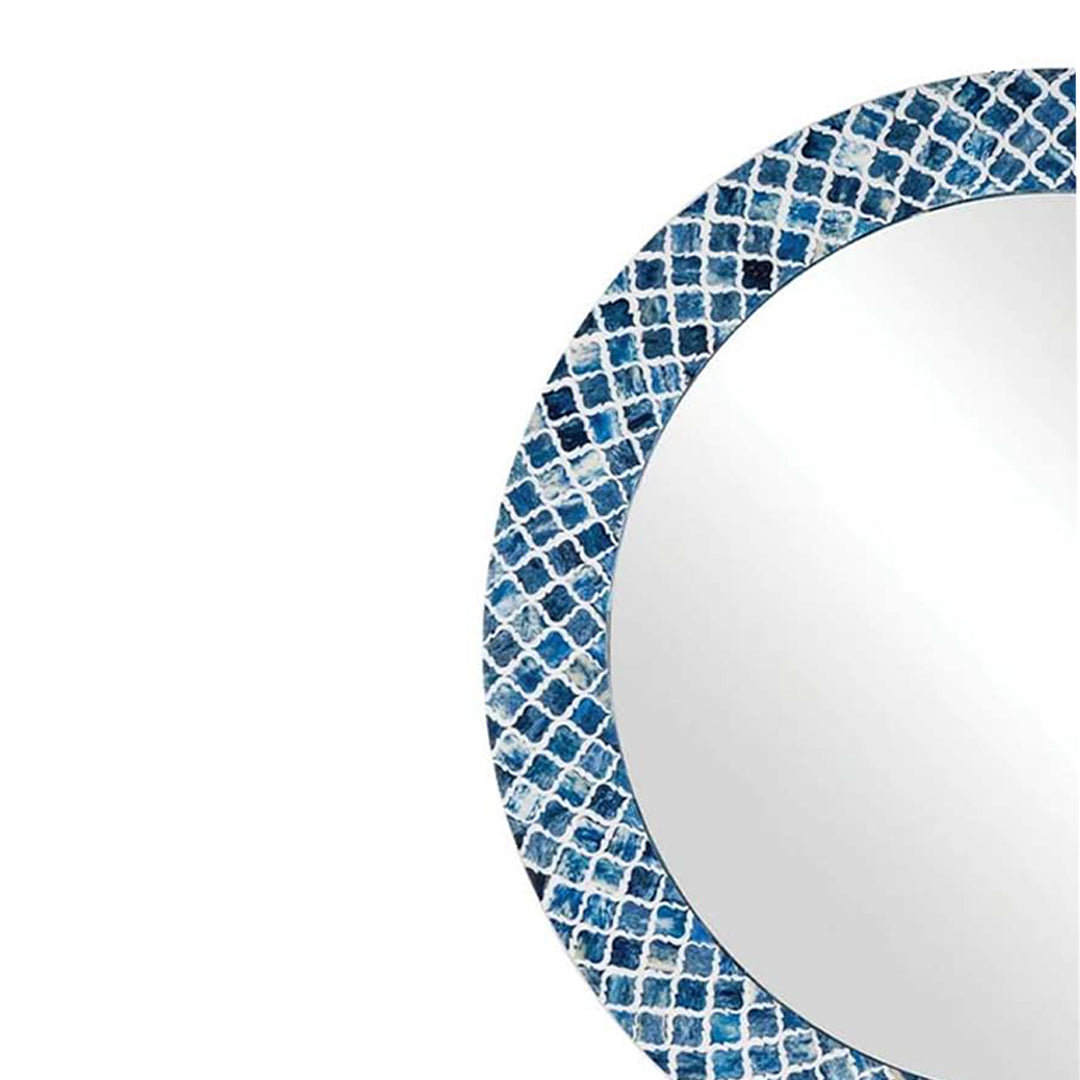 Handmade Customized Mother of Pearl Round Mirror Frame