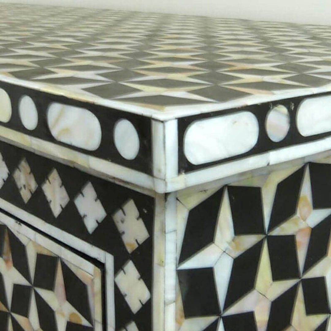 Customized Handmade Mother of Pearl Star Eye Chest of 4 Drawer for Home and Office decor