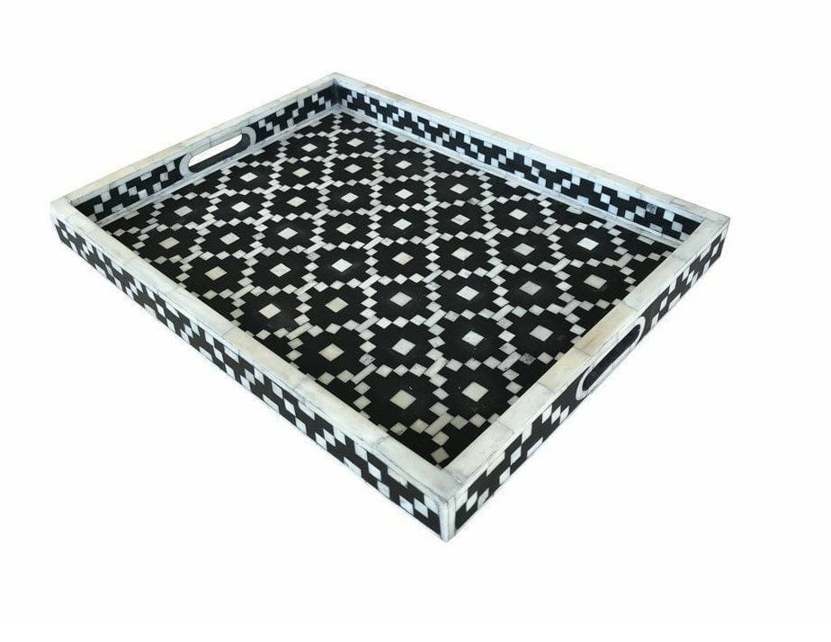 Handmade Customized Bone Inlay Serving Tray