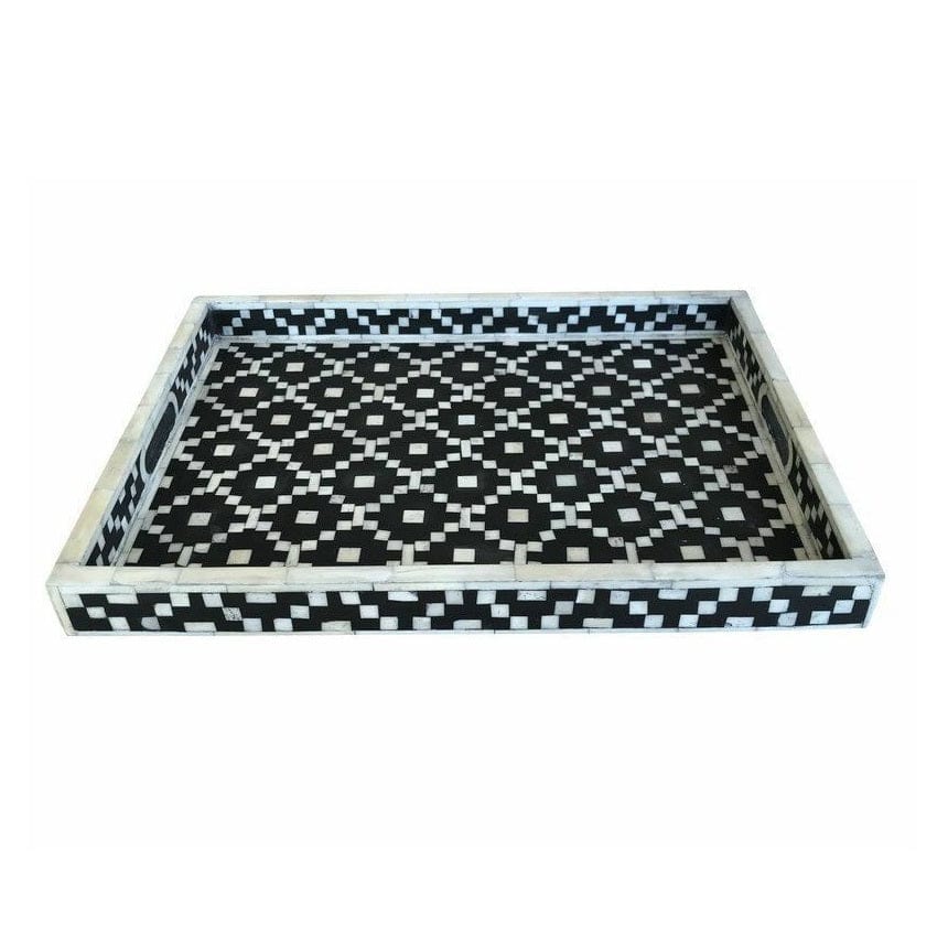 Handmade Customized Bone Inlay Serving Tray