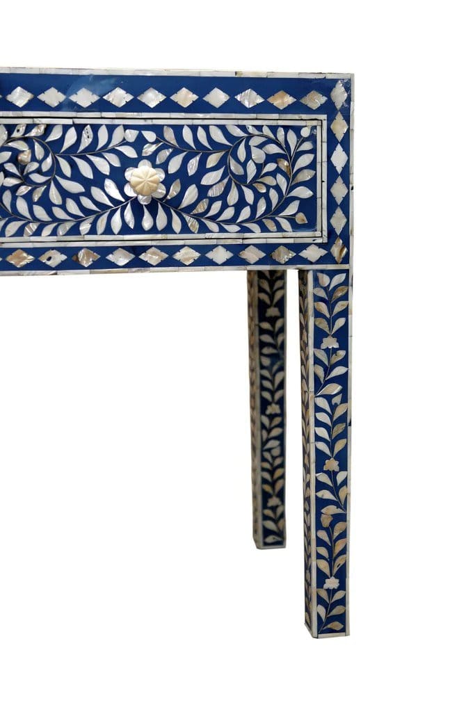 Handmade Customized Mother of Pearl 3 Drawer Console Table
