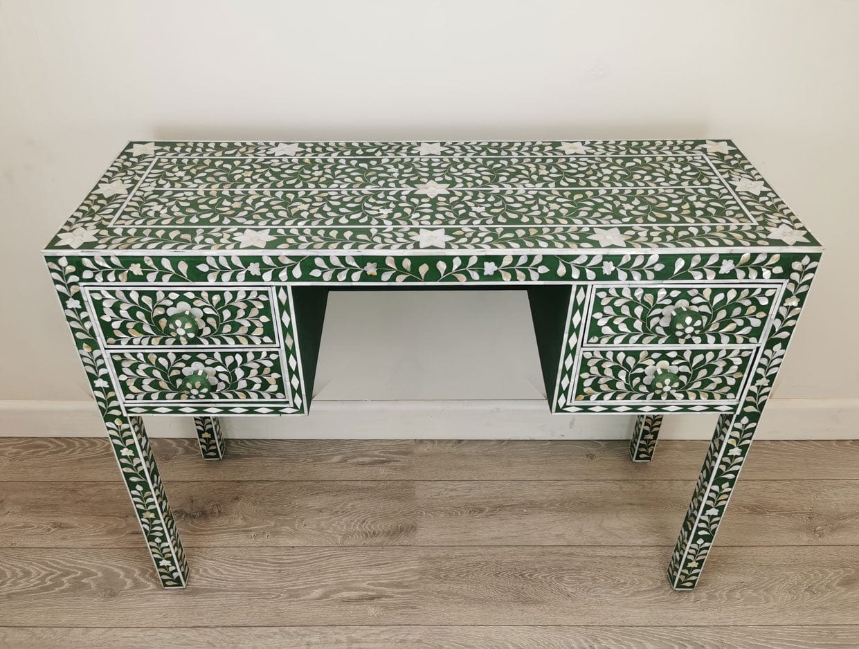 Handmade Customized Mother of Pearl 4 Drawer Console Table