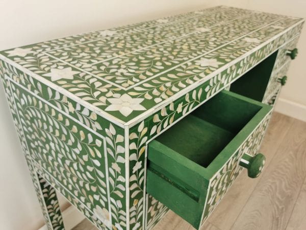 Handmade Customized Mother of Pearl 4 Drawer Console Table