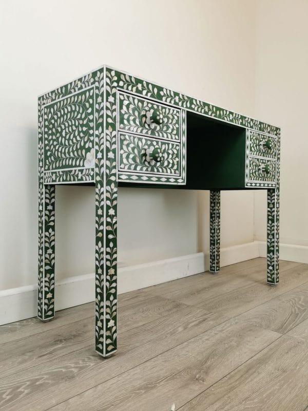Handmade Customized Mother of Pearl 4 Drawer Console Table