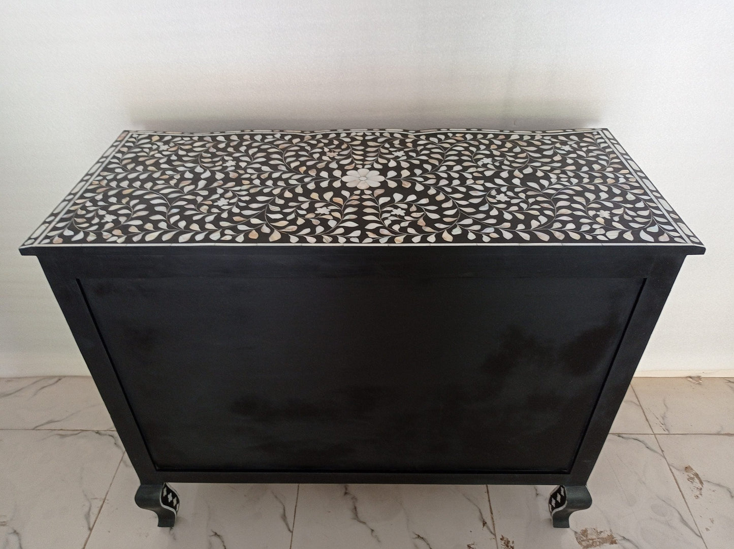 Handmade Customized Mother of Pearl Chest of 3 Drawer